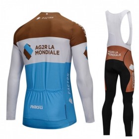 Tenue Cycliste Manches Longues et Collant à Bretelles 2018 AG2R La Mondiale N001
